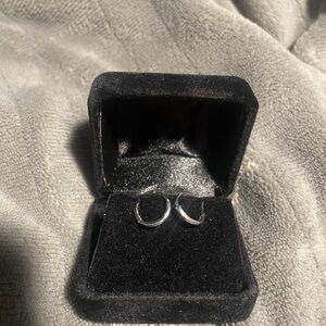 White gold Hoop Earrings Huggies 11 to 12 mm